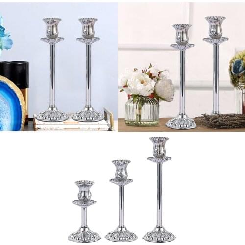 Antiqued Silver Candlestick Holder Decorative Candle Holder Metal Candle Stand