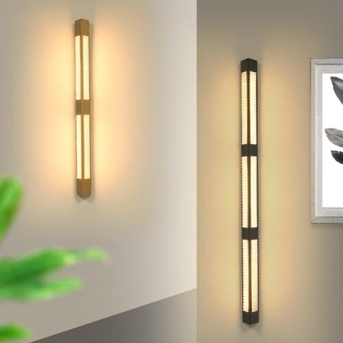 Outdoor Waterproof LED Wall Light Black/Gold Luxury Long Strip Villa Gate Garden Light Project Wall Decorative Background Light
