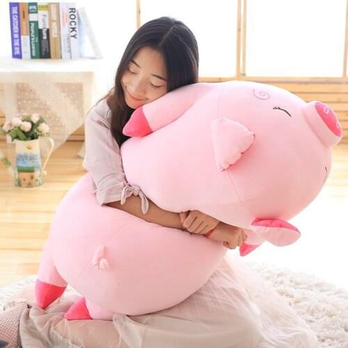 Funny Soft Toy Cartoon Pig Pink Stuffed Animal Plush Doll Toys Pig Large Souvenir Pig New Year Birthday Gift Pillow Cushion