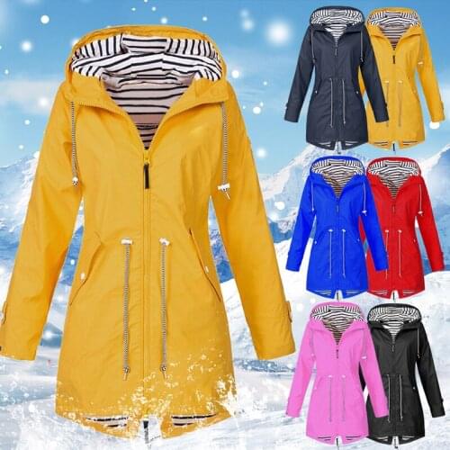 Women Casual Oversized Outdoor Waterproof Coat Autumn Chaquetas Hooded Warm Long Coats Veste Female Zippers Cardigan Jacket