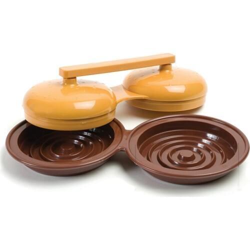 1 set Plastic Double Hamburger Press Burger Maker Two Burger Press Hamburger Patties Maker Hamburger Mold BBQ Accessories
