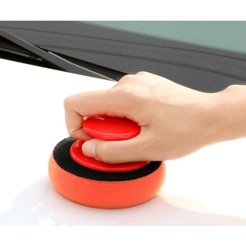 5Pcs/Set Car Wax Wash Polish Pad Sponge Cleaning Foam Kit Terry Cloth Microfiber Applicator Pads W/ Gripper Handle Car-Styling