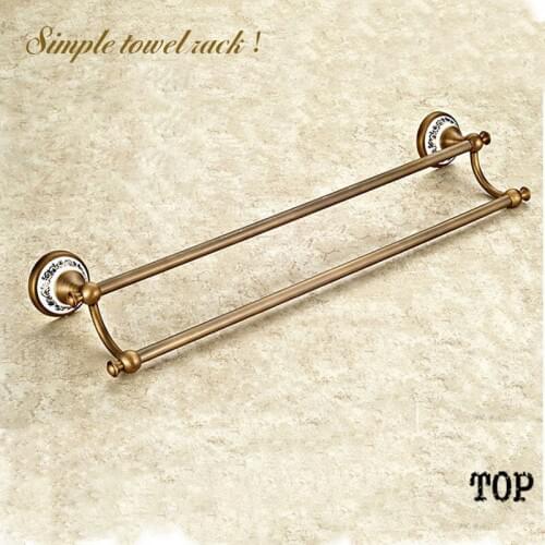 61cm) antique towel bar double rail porcelain double bronze towel barbrass bath hardware towel rack bath towel