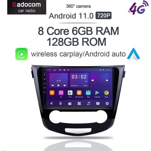 360 6G+128G DSP Android 10 Car Radio For Nissan Qashqai 2 J11 X-Trail xtrail X Trail T32 2013-2017 CarPlay 4G LTE GPS RDS Stereo
