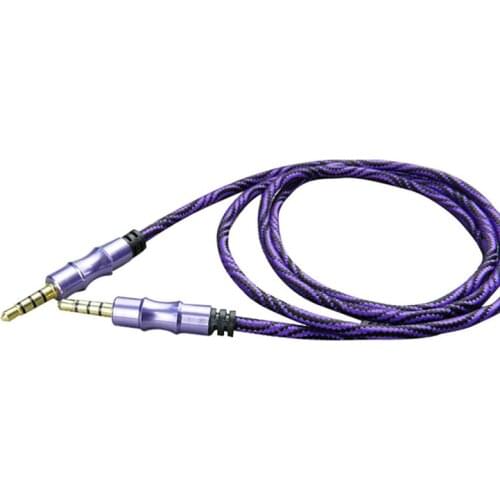 3.5 Jack Audio Cable 3.5 mm Male to Male Aux Cable For Car Wire Line Aux Cord 1M 4Poles Plug For Mobile Phone Speaker Line 2pcs