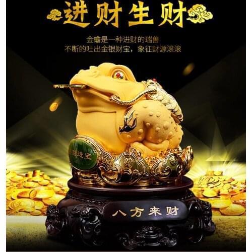 Asia HOME Store shop company Recruit money GOOD luck ZHAO CAI gild JIN CHAN business Prosperity FENG SHUI Deco talisman statue