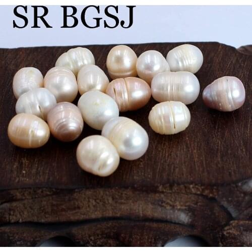 Free Shipping 10x12mm 10pcs Normal Grade Rice Mixed Colors No Hole Undrilled Loose Natural Freshwater Pearl Beads
