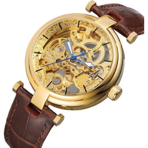 Forsining Fashion Carved Dial Hollow Waterproof Automatic Mechanical Women Watch Simple Casual Ladies Clock Wristwatch Relogio