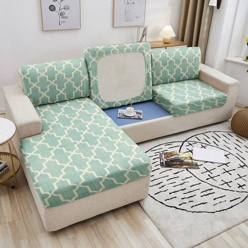 Geometric Sofa Seat Cushion Cover Elastic Couch Cover Furniture Protector Stretch Washable Sofa Covers for Living Room 1-4 Seat