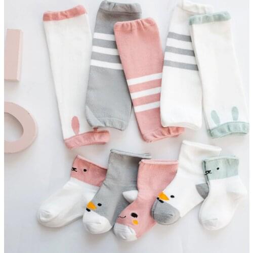Baby Leg Warmers Socks Set Newborn Knee Pads Infant Socks Cartoon For Girls Boy Kids Cotton Crawling Protector Sock 0-3Y