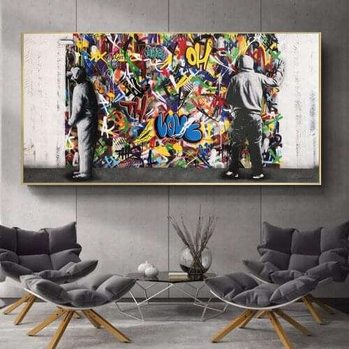 Graffiti Love Is All We Need Street Art Canvas Painting Abstract Modern Posters and Print Wall Art Picture for Living Room Decor