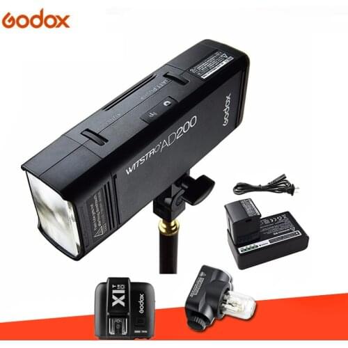 Godox AD200 TTL 2.4G HSS 1/8000s Pocket Flash Light Double Head 200Ws with 2900mAh Lithium Battery Strobe Flash for Olympus