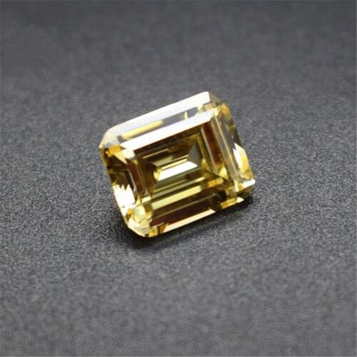 Grade AAA Light Yellow Cubic Zirconia Rectangle Faceted Gemstone Emerald Cut Cubic Zirconia Multiple Sizes to Choose GZ51