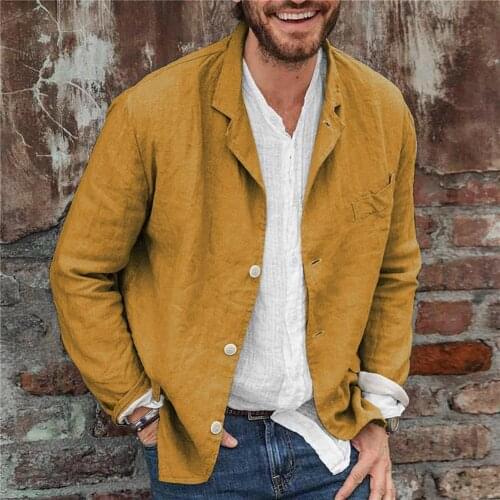 New Autumn Men Coat Fashion Solid Color Single-breasted Breathable Slims Fit Plsu Size Vintage Mens Jackets