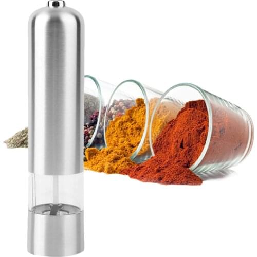 1PC Stainless Steel Electric Salt Pepper Mill Spice Grinder Muller Kitchen Tool Worldwide Store