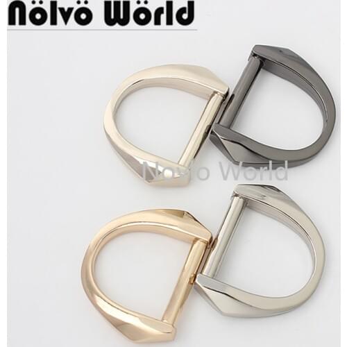 10-50pcs 6 Colors 19*18mm 25*25mm(1" inner) metal irregular D-ring for chains bag closed D ring handbag accessories