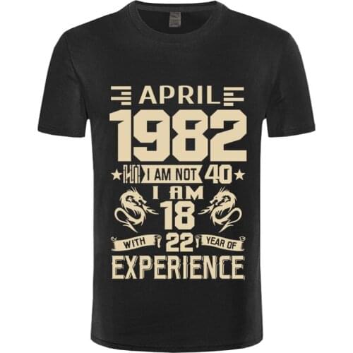 2021 NEW January February March April May June Mens Short Sleeve T shirt July August September 1982 YEARS shirt Printed