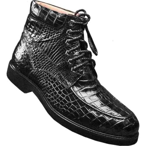Ourui men crocodile leather boots men crocodile shoes men shoes male boots winter