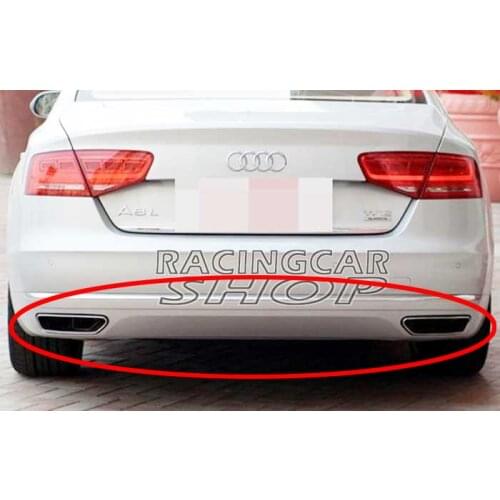 UNPAINTED W12 STYLE Rear Diffuser Exhaust Tips Muffler End For Audi A8 w12 Bumper 08-13 A046F