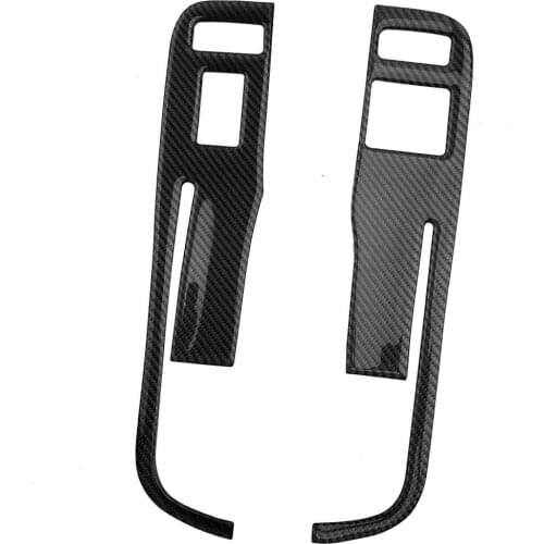 2Pcs Black Carbon Fiber Window Switch Panel Cover Trim Car left hand Drive Fit for Chevrolet Camaro 2013 2014 2015