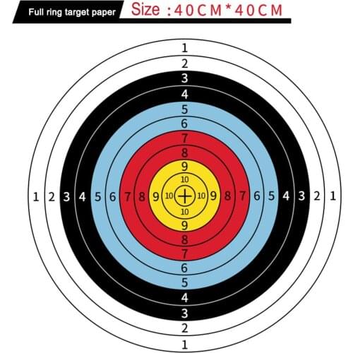 10Pcs 40x40cm Professional Archery Shooting Target Paper Bow Hunting Archery Kit Standard Single Spot Shooting Training Paper