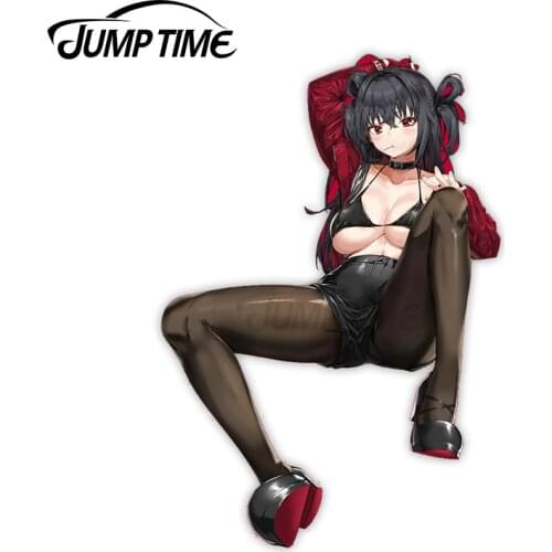 Jump Time 13cm x12.2cm Car Sticker Sexy Anime Girls Decals Personality Laptop Trunk SUV JDM Waterproof Vinyl Car Decor