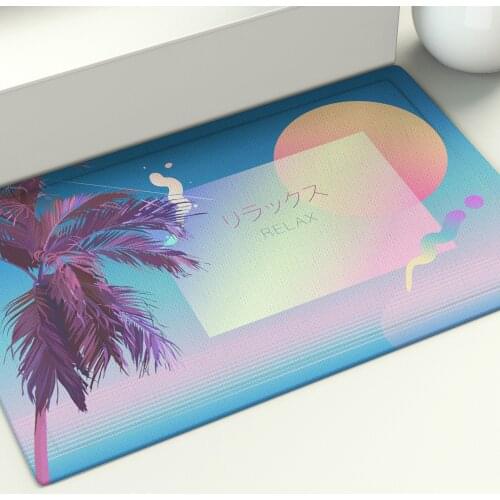 Relax Floor Mat Gradual Beach Area Rugs Large Home Livingroom Bedroom Carpet Decoration Print Palm Tree Sunset Doormat
