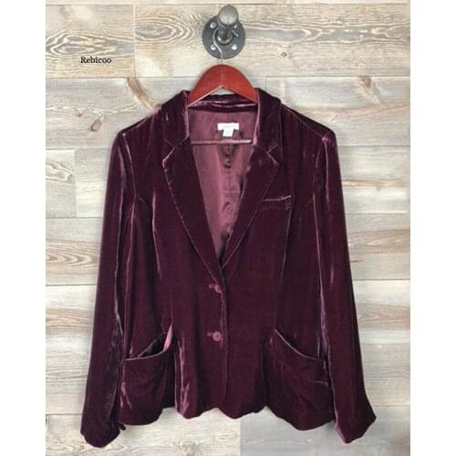 Rebicoo Women's Velvet Blazers