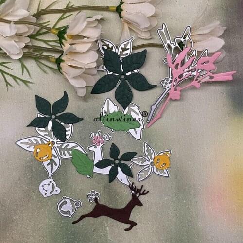 Christmas flower deer bells Metal Cutting Dies Stencils For DIY Scrapbooking Decorative Embossing Handcraft Die Cutting Template