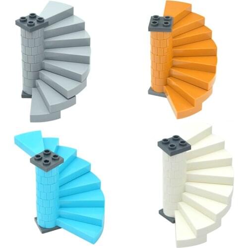 DIY Assembles Particles Special Brick Staircase Spiral Riser 40243 MOC Stairs Spiral Step Building Block Educational DIY Toys