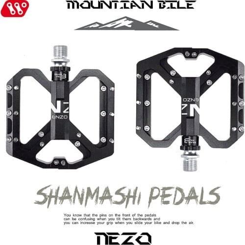 Shanmashi Mountain Non-Slip Bike Pedals Platform Bicycle Flat Alloy Pedals 9/16" 3 Bearings for Road MTB Fixie Cycling Bike part