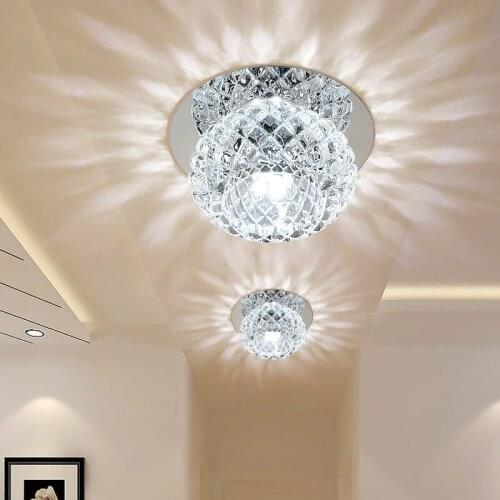 Modern LED Crystal Ceiling Light 5W Home Decor Living Room Ceiling Lamps Corridor Light Aisle Lighting Night Lamp WF