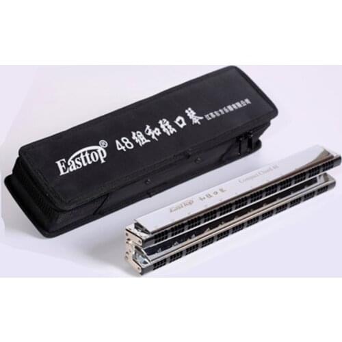 T2-1 Easttop 48 Double Compact Chord Harmonica Senior Professional Playing Armonica Harpa Music Instrumento gaita de boca harpa