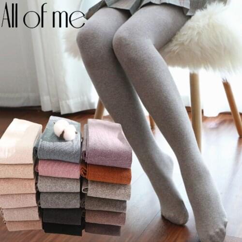 Warm Pantyhose Tights High Elastic Waist Thick Stockings Tights Female Striped Pantyhose 16 Solid Color Autumn Winter Tights