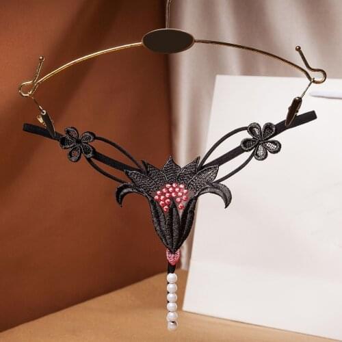 Sexy Pearl Lace Womens Panties See Through Intimates Sexy Underwear Stretch Low Waist Erotic Lingerie Fashion Breathable Thongs