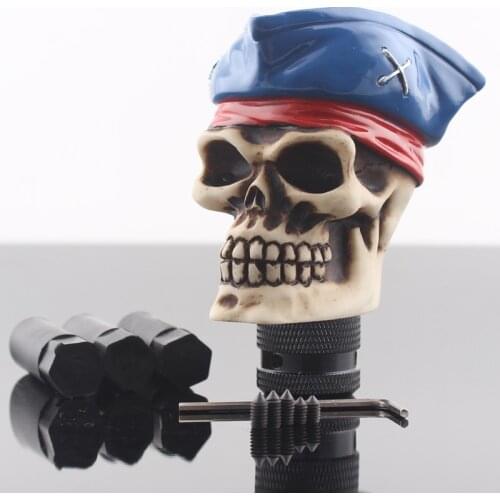 Universal Car Manual Gear Shift Knob Shifter Lever Carved Pirates Skull Gear Manual Transmission Gear Shift Knob Shifter Lever