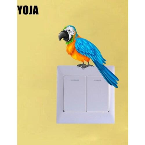YOJA Interesting Parrot Decor Switch Wall Sticker Living Room Bedroom Personalized Colored Decals 10SS0311