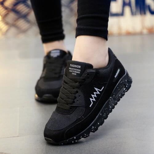 Women Men Outdoor Sports Running Shoes Ultra Light Air Cushion Sneakers Couples Breathable Mesh Athletics Jogging Walking Flats