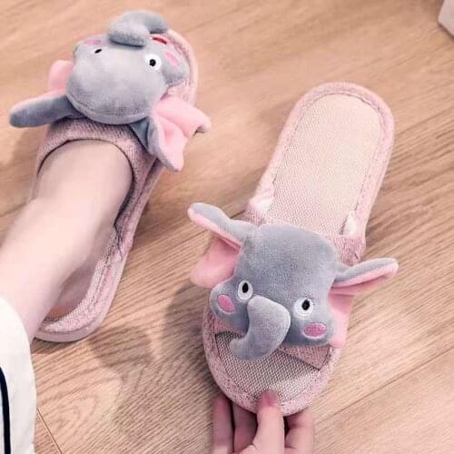 Womens Spring Summer Slippers Open Toe Soft Sole Anti Slip Cartoon Resistant One Line Slippers Indoor Four Seasons Slippers