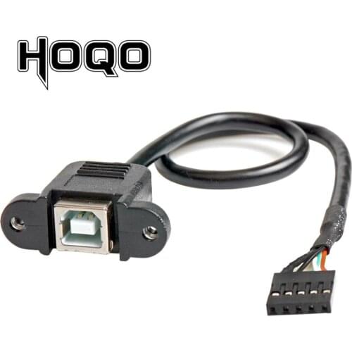 0.5m 1ft USB 2.0B Type Female socket Printer Panel Mount usb-B to Pitch 2.0mm 5pin Housing PCB Motherboard Dupont Cable
