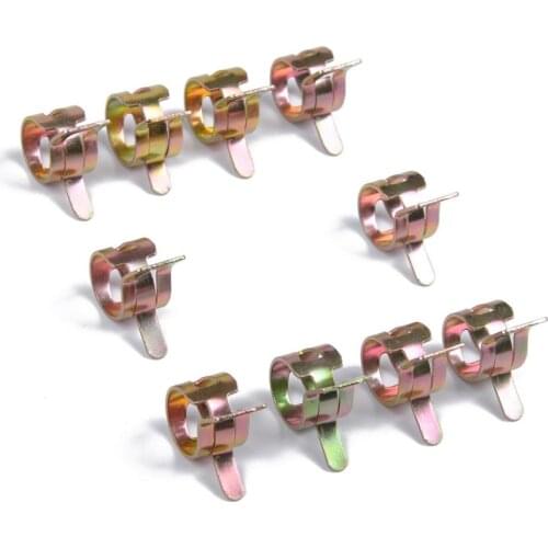 100x Fuel Line Hose Spring Clip Water Pipe Air Tube Fastener 6-15mm 10 Sizes