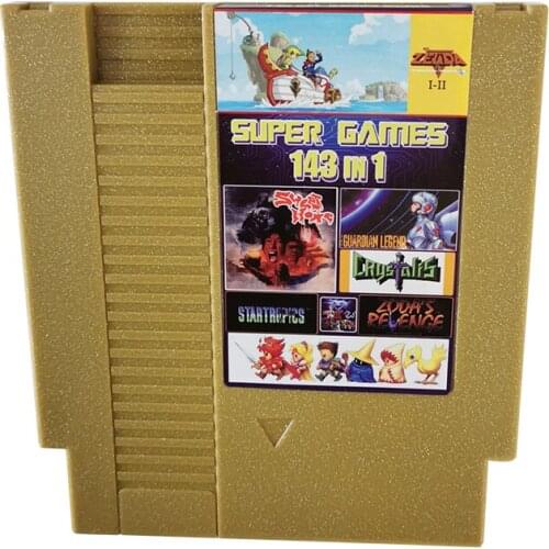 143 IN 1 Game Cartridge Classic Games For 72 Pin NTSC and PAL Game Console Gold