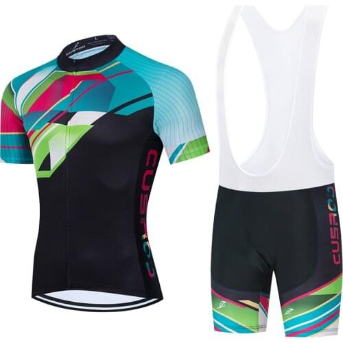 2021 Team Cycling Jersey Bike Shorts Set MTB Ropa Ciclismo Mens Short Sleeve Bicycle Shirts Maillot Clothing Gel Pad