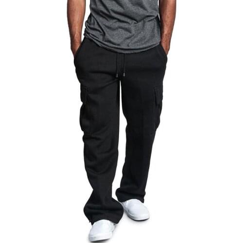 New Sport Pants Men Jogger Fitness Sweatpants Fashion Solid Casual Drawstring Pocket Mens Pants Training Pants Trousers