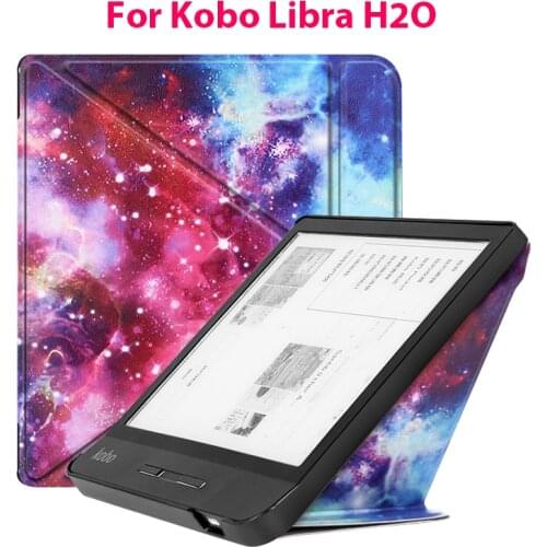 Case for Kobo Libra H2O Funda Cover for Kobo Libra H2O 7" 2019 e-book e-reader Sleepcover Origami Standing Folding Smart Capa