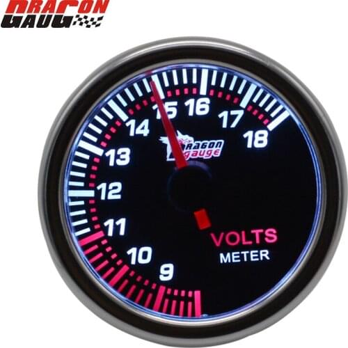 Dragon gauge 52mm Auto Racing car Modification motorcycle Volt Gauge Voltage Meter 8-18V Free Shipping