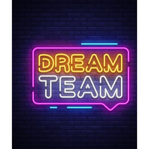 Decorative Light Dream Team Text Neon Light Restaurant Accessories Bar light Enseigne Lumineuse Decorate Handmade Glass Tubes