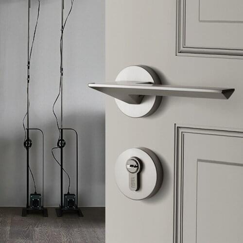 European Style Zinc Alloy Door Handle Lock Bedroom Silent Anti-theft Door Lock Home Mute Split Locks Indoor Hardware Accessories