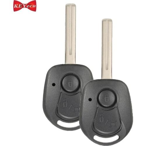 KEYECU 2pcs for SSANGYONG Actyon Kyron Remote Key Case Shell Fob 2 Button Uncut