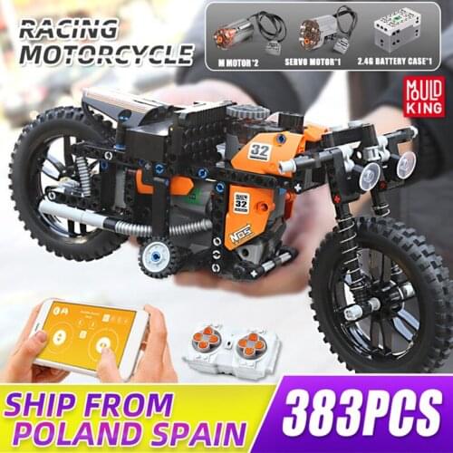 Mould King Motorized Car The Fast RC Motorcycle Model Building Blocks Assemble Bricks Kids Creative Toys Christmas Gifts